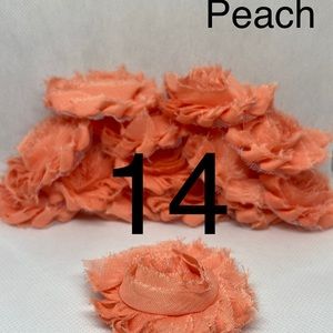 Peach shabby flowers headband DIY lot NEW
